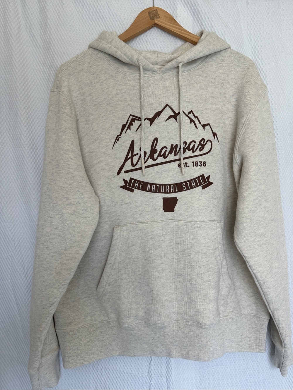 Arkansas The Natural State Hooded Sweatshirt - Light Gray
